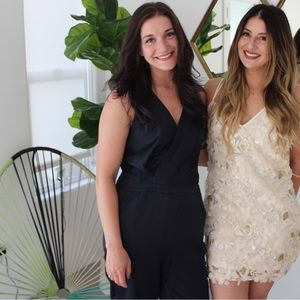 Banana republic navy satin v neck jumpsuit